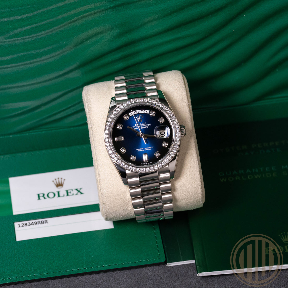 Rolex Day-Date Blue Ombre Diamond Dial | Orig.Bill | Lc100 | Box and Papers