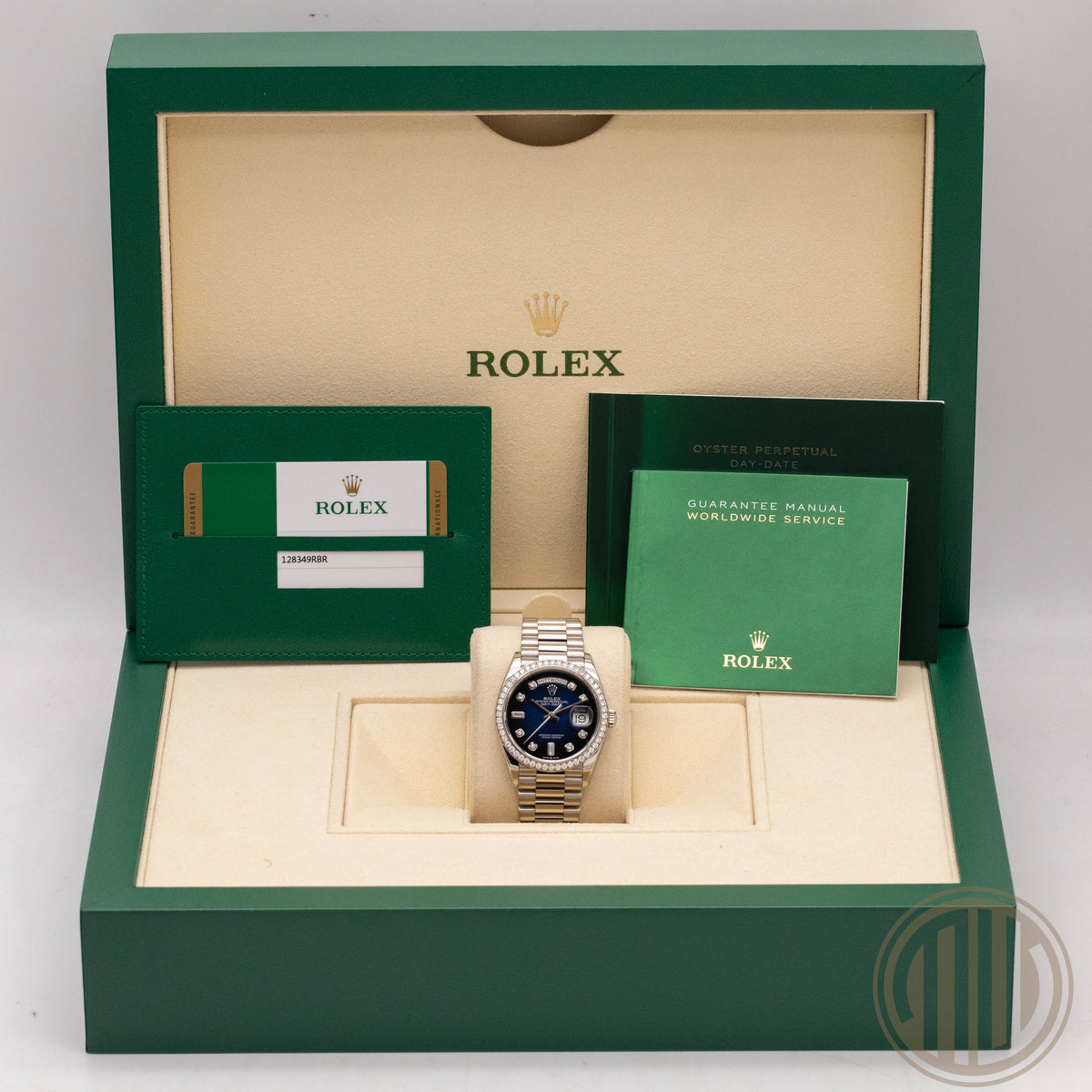 Rolex Day-Date Blue Ombre Diamond Dial | Orig.Bill | Lc100 | Box and Papers