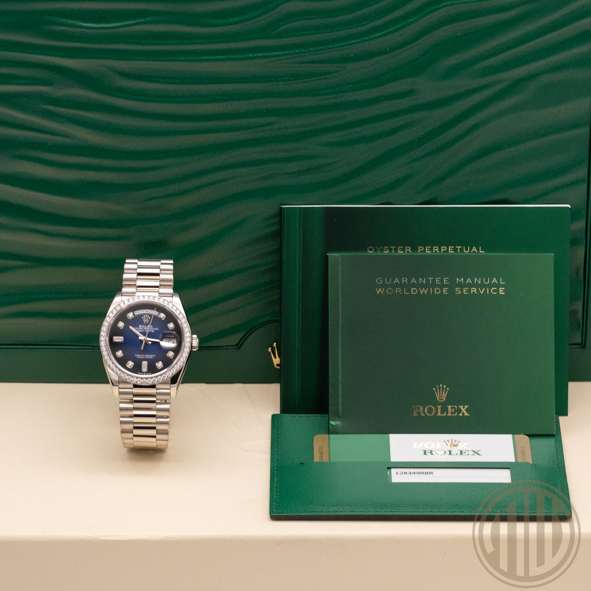 Rolex Day-Date Blue Ombre Diamond Dial | Orig.Bill | Lc100 | Box and Papers