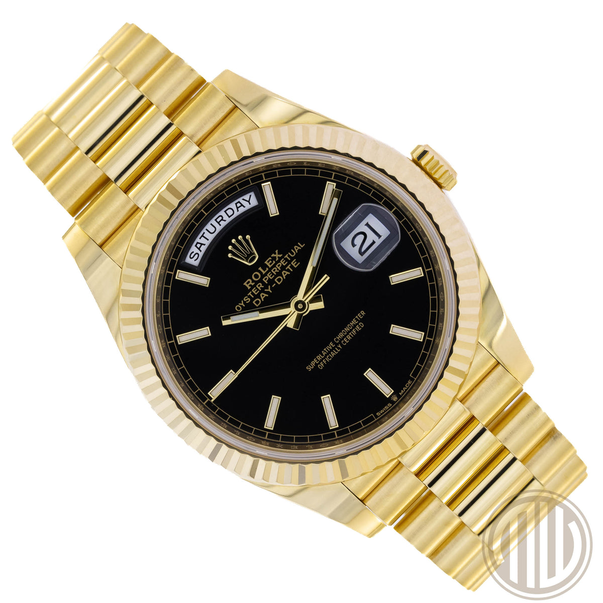 Rolex Day-Date Black Dial | 18kt Yellowgold | Orig.Invoice | Box and Papers