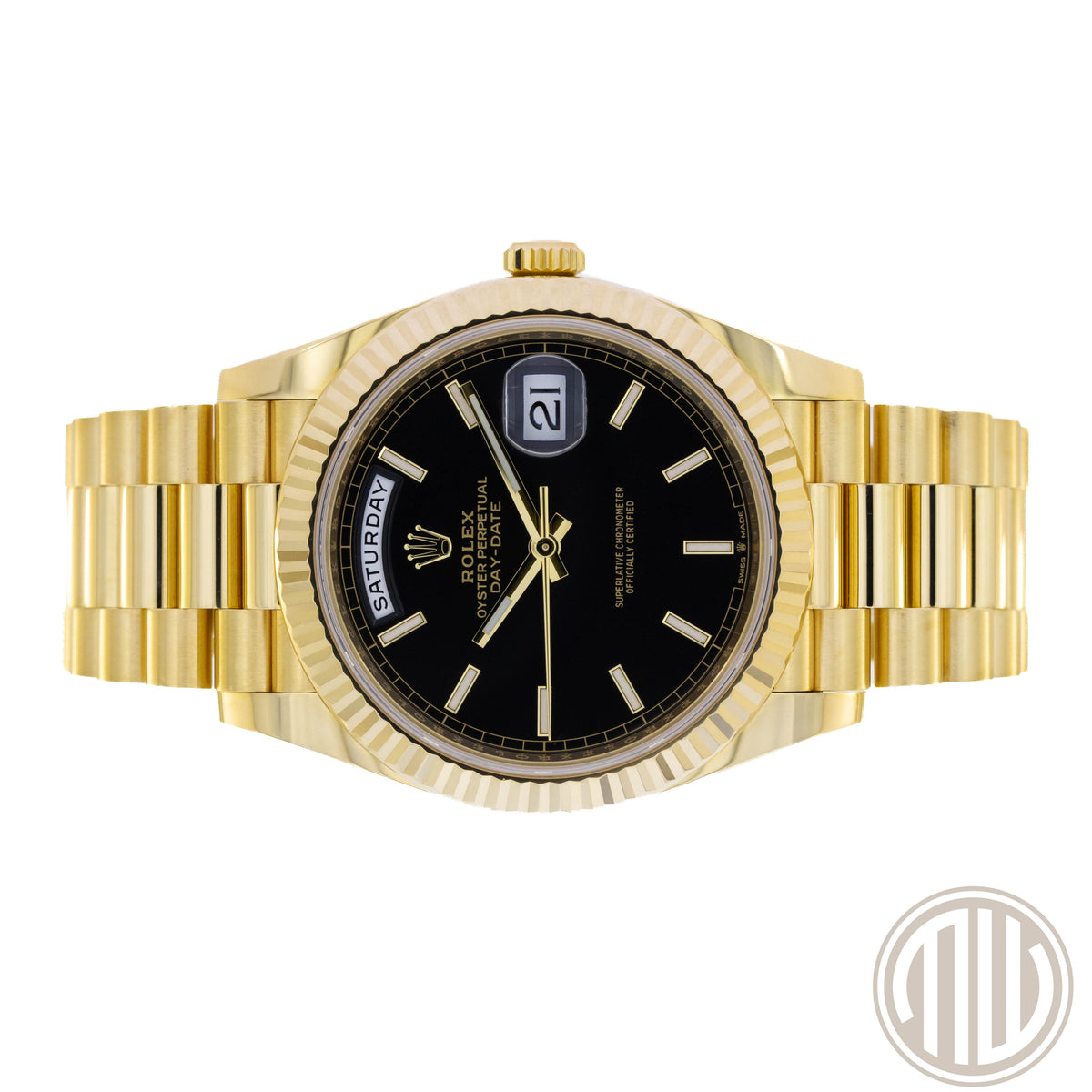 Rolex Day-Date Black Dial | 18kt Yellowgold | Orig.Invoice | Box and Papers