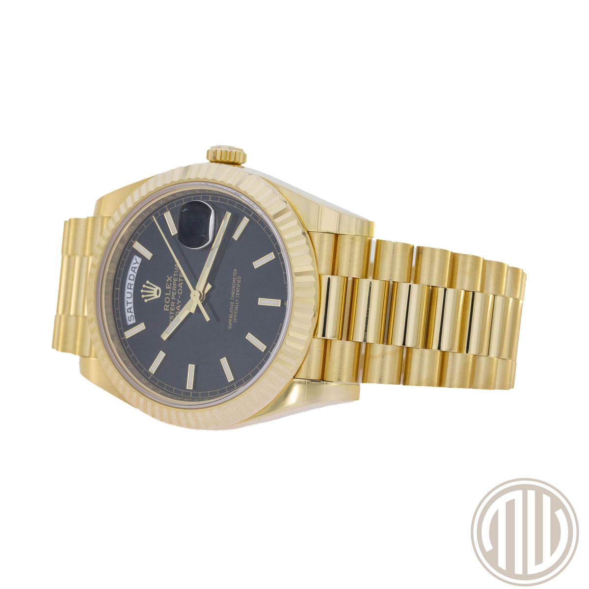 Rolex Day-Date Black Dial | 18kt Yellowgold | Orig.Invoice | Box and Papers