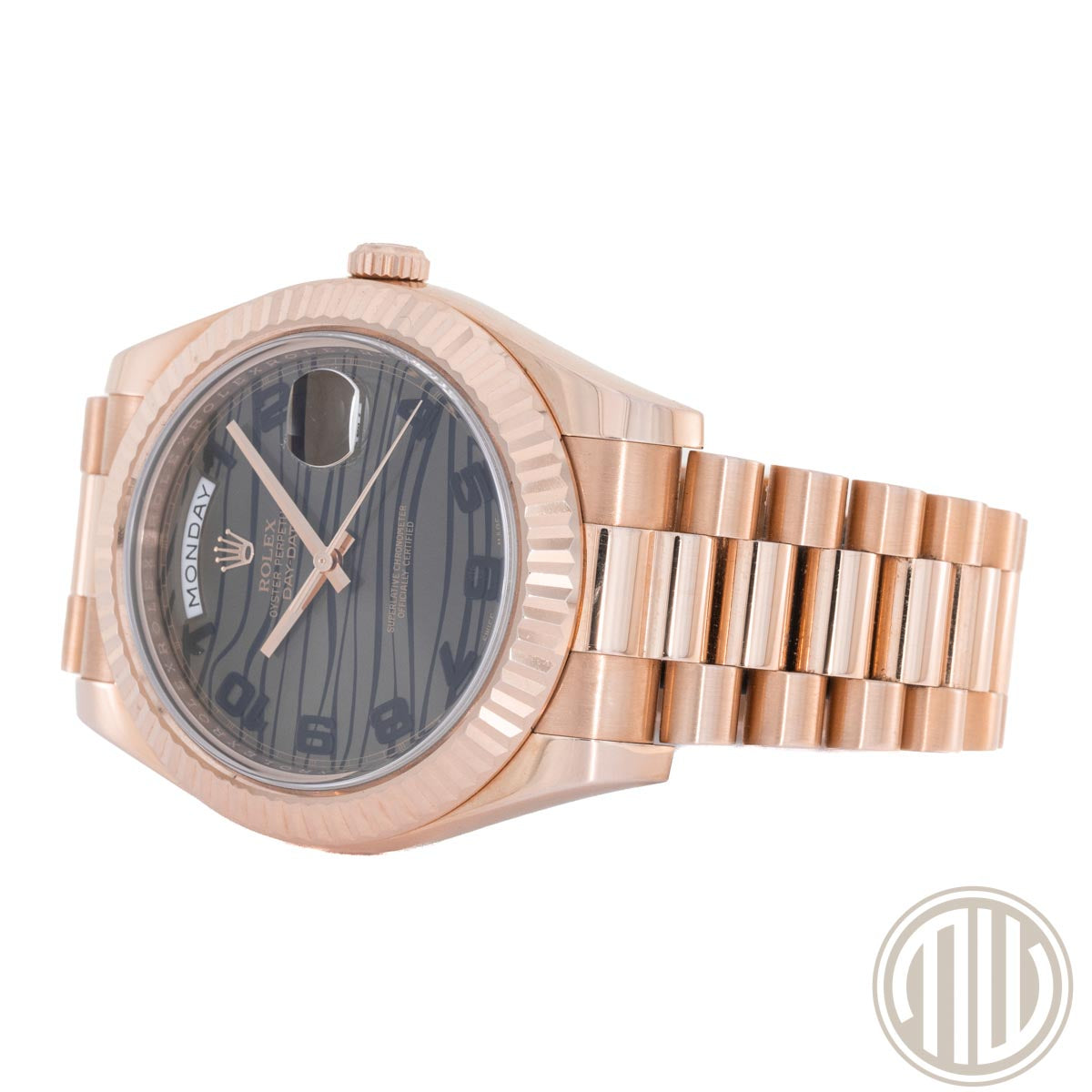 Rolex Day-Date II Chocolate Wave Dial | Lc100 | Box and Papers | 218235