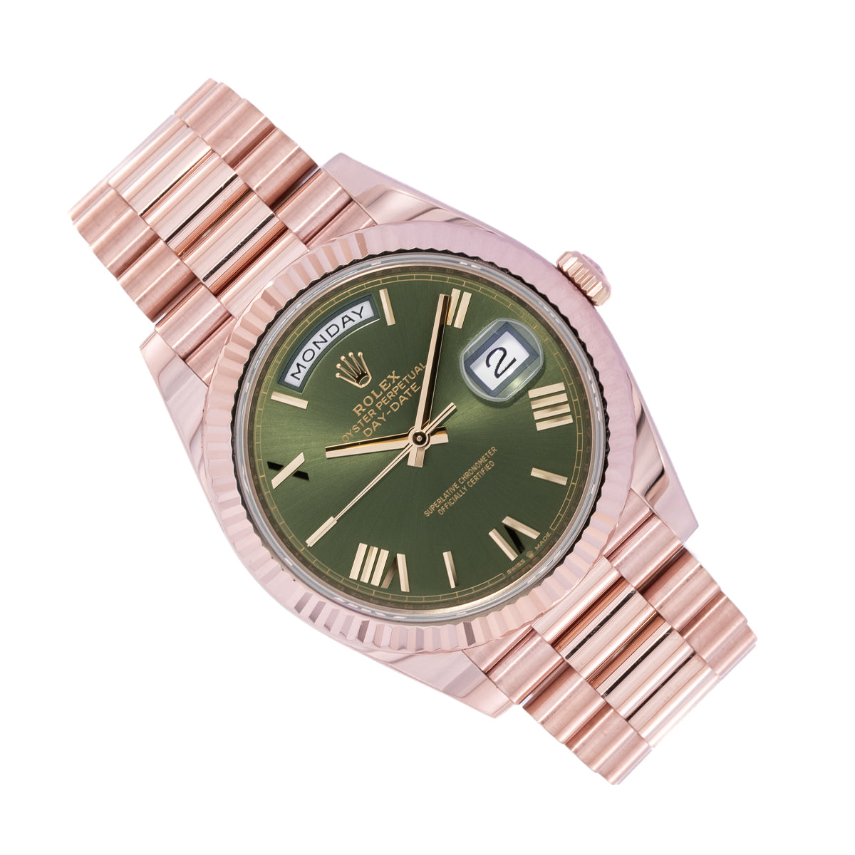 Rolex Day-Date 40 Roségold | Olive Dial | Box and Papers | 2020 | 228235