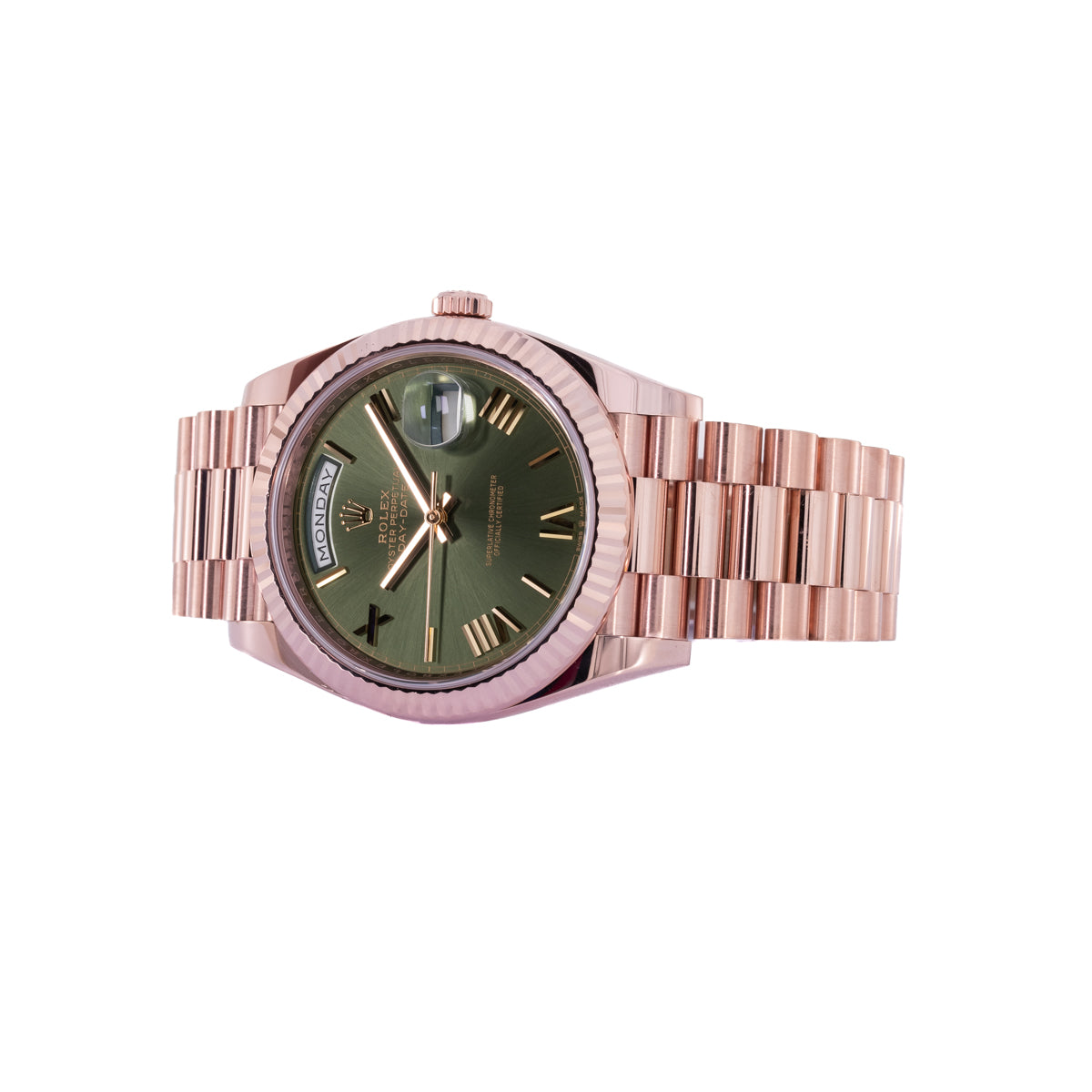 Rolex Day-Date 40 rose gold | Olive Dial | Box and Papers | 2020 | 228235