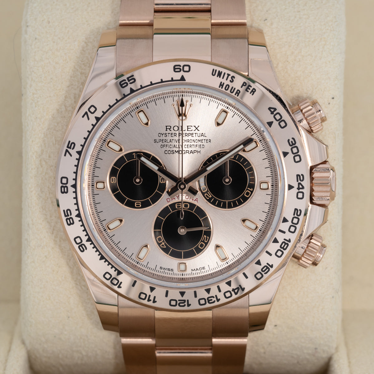 Rolex Daytona Oro rosa de 18 quilates | Esfera de polvo de sol | Conjunto completo | 2023 | 116505