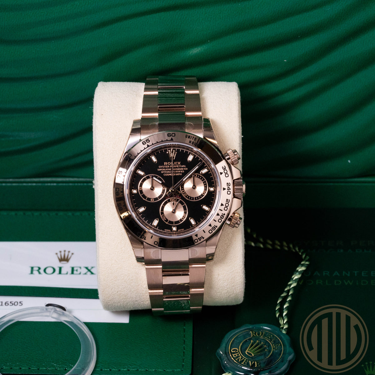 Rolex Daytona Everose | Black Dial | New | Full-Sticker | Box and Papers