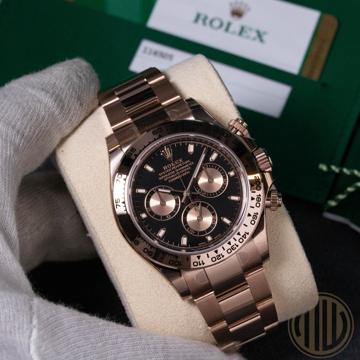 Rolex Daytona Everose | Black Dial | New | Full-Sticker | Box and Papers