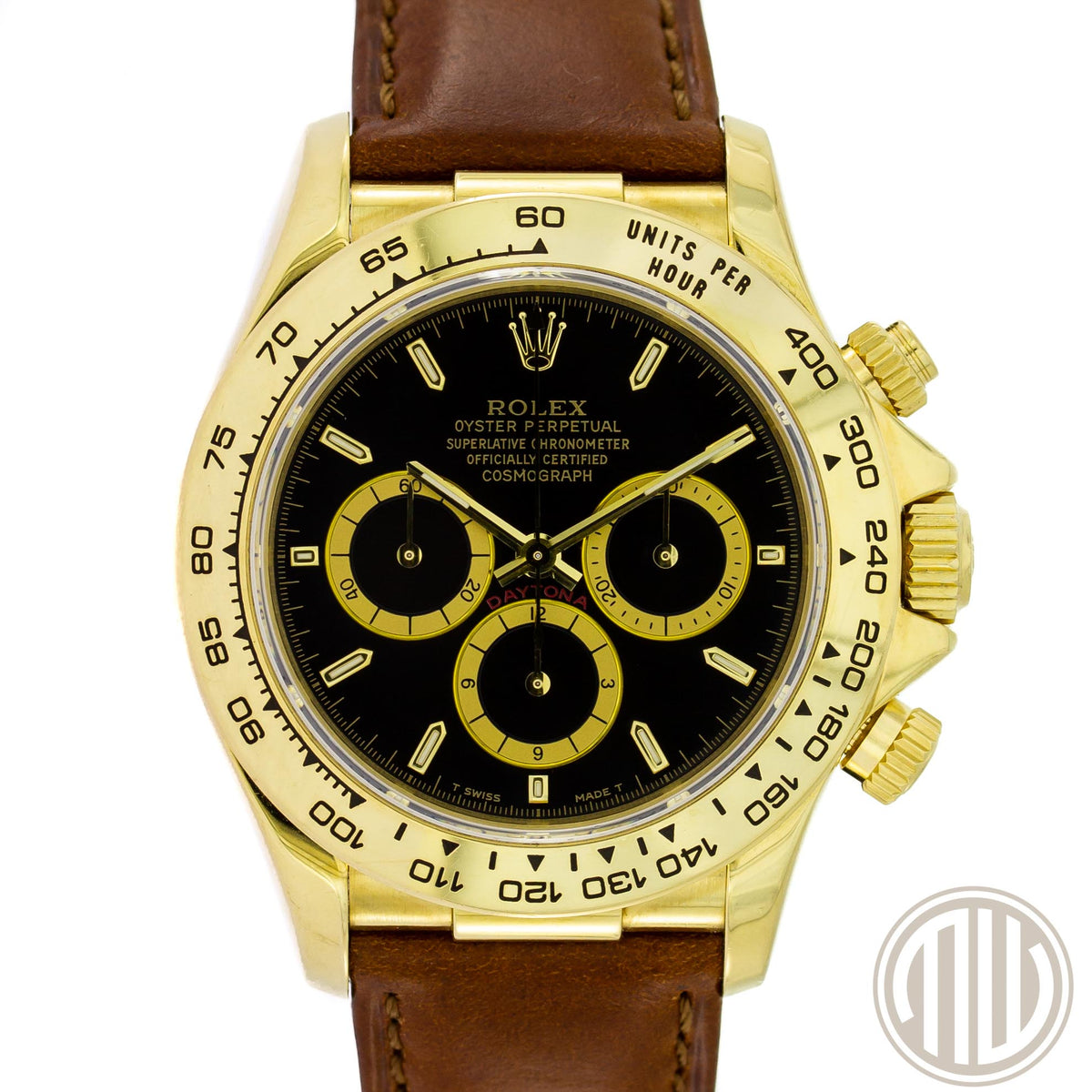 Rolex Daytona | Zenith | Lc 100 | Black Dial | 18Karat Yellow Gold | Box & Papers | 16518