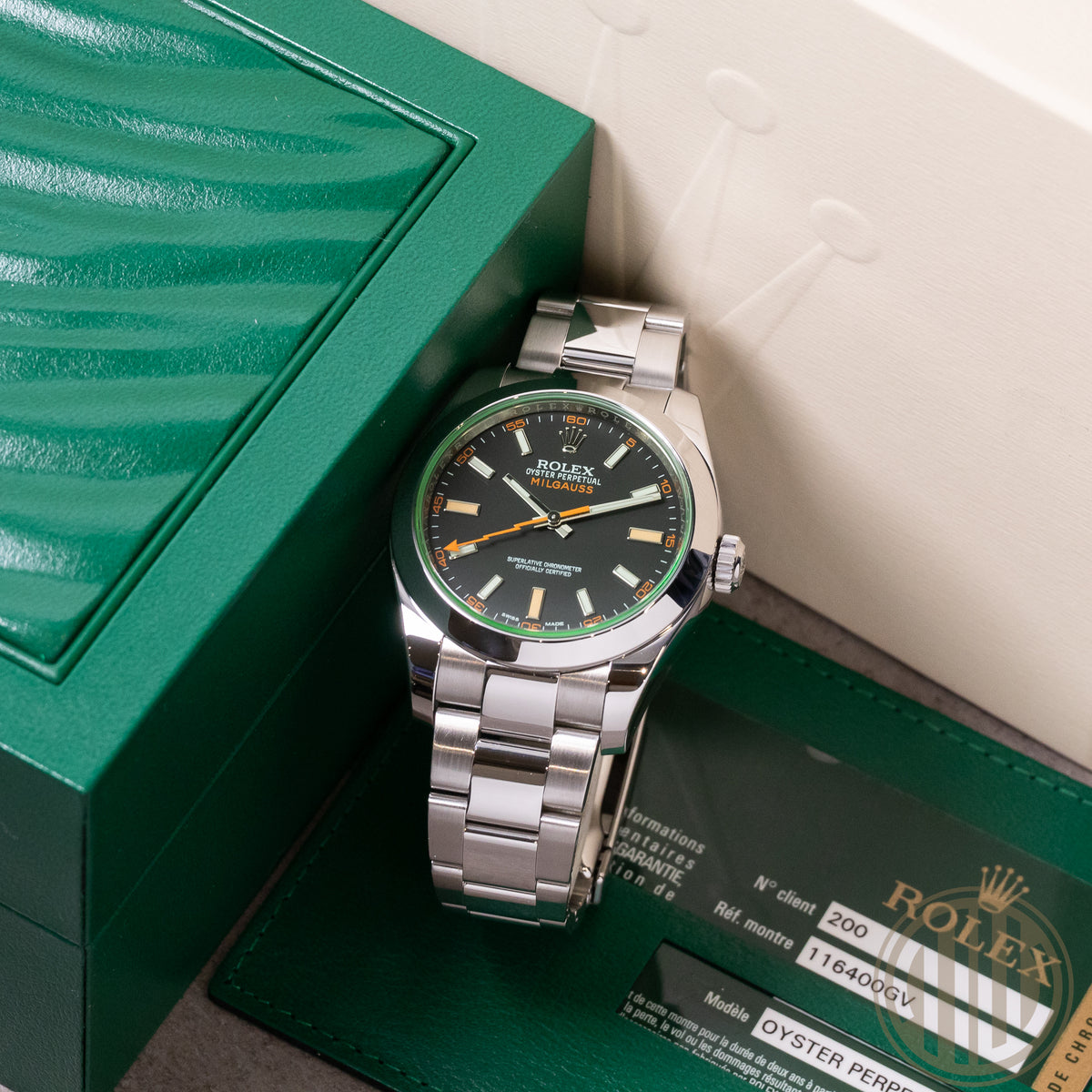 Rolex Milgauss Green | 116400GV | Box and Papers | 2014