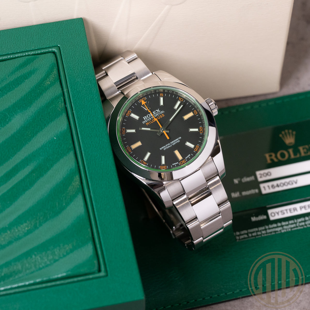 Rolex Milgauss Green | 116400GV | Box and Papers | 2014