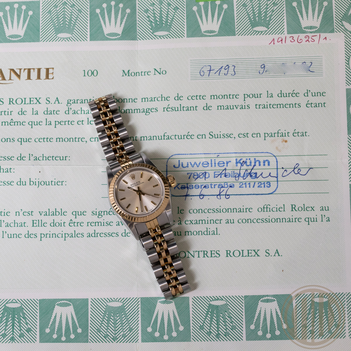 Rolex Oyster Perpetual Lady Bicolor | Lc100 With Papers | Year: 1986 | 67193