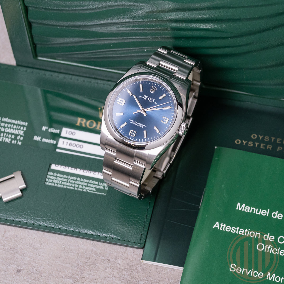 Rolex Oyster Perpetual 36 Blue Dial | Lc100 | Box and Papers | 2014 | 116000