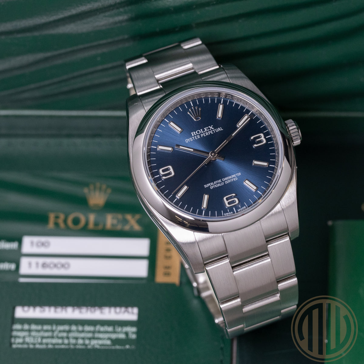 Rolex Oyster Perpetual 36 Blue Dial | Lc100 | Box and Papers | 2014 | 116000
