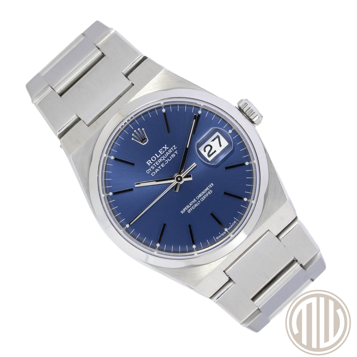 Rolex Datejust Oysterquartz Blue Dial | Rolex Warranty | Lc100 | Box and Papers | 1990
