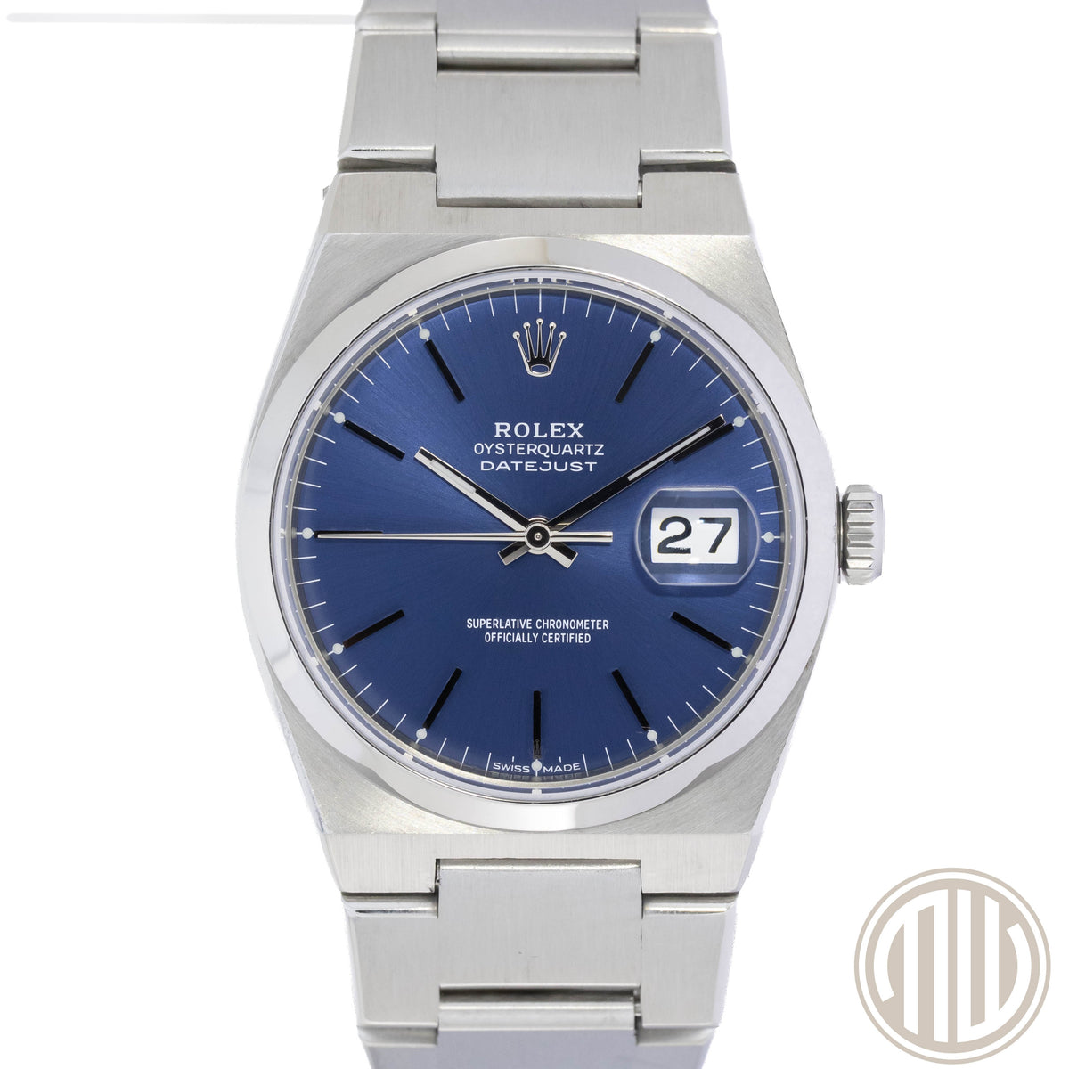 Rolex Datejust Oysterquartz Blue Dial | Rolex Warranty | Lc100 | Box and Papers | 1990