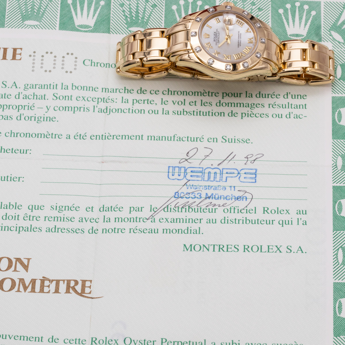 Rolex Lady-Datejust Pearlmaster Esfera MOP | Lc100 | Caja y Papeles | 69318