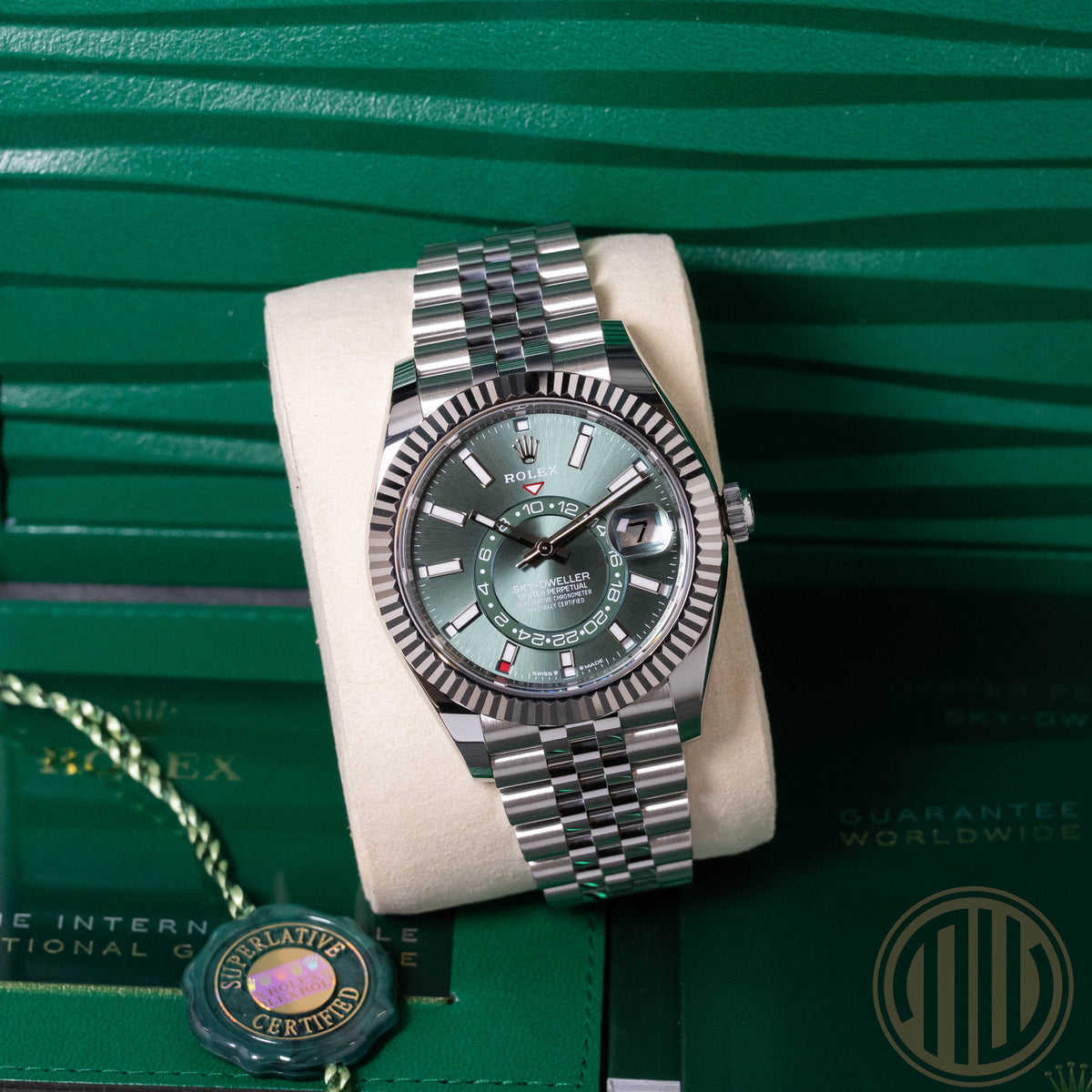 Rolex Sky-Dweller Mint-Green | Jubillee | Orig.Invoice | Box & Papers | 2025
