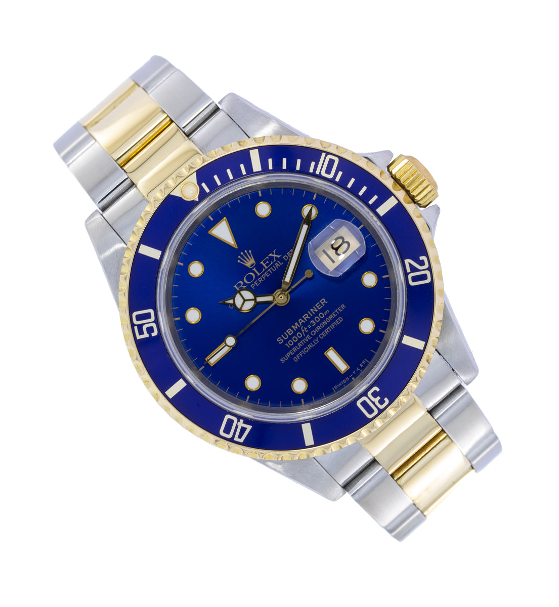 Rolex Submariner Date esfera azul Sundust | Acero/Oro Amarillo | 16613