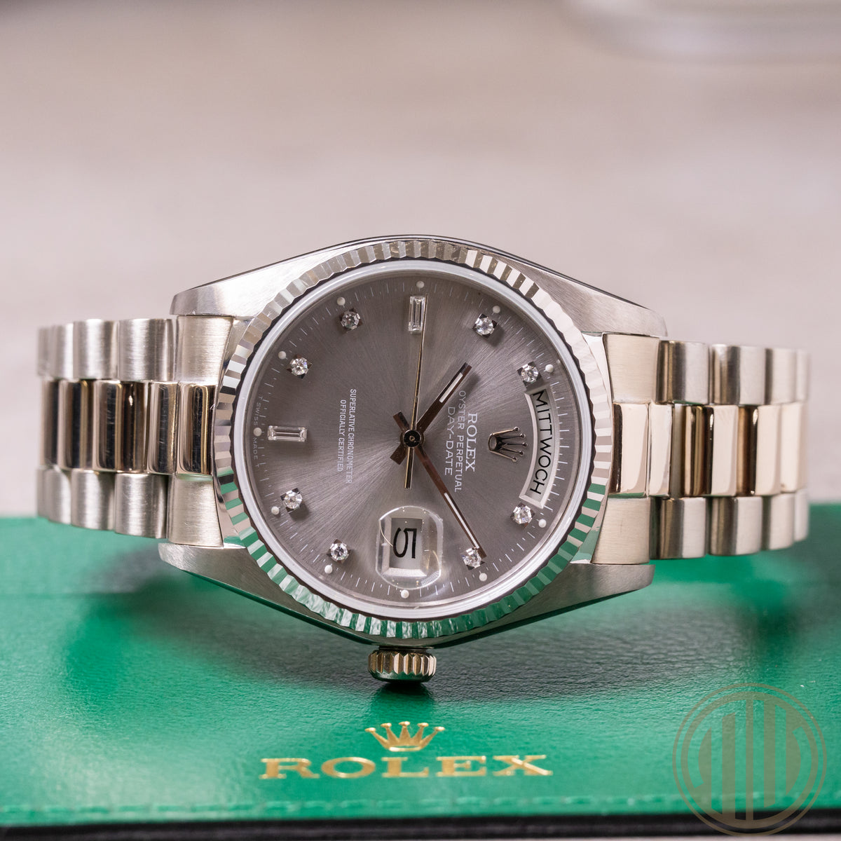 Rolex Day-Date 36 Ghost Dial Diamomd | 18ct Whitegold | Ref: 18039