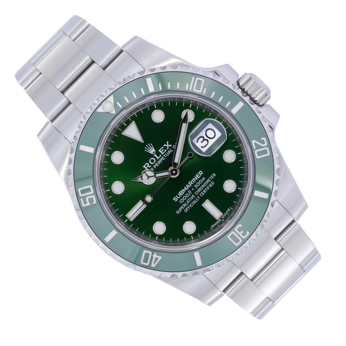 Rolex Submariner Date Hulk | Lc100 | Green Dial | Box and Papers | 2017 | 116610LV