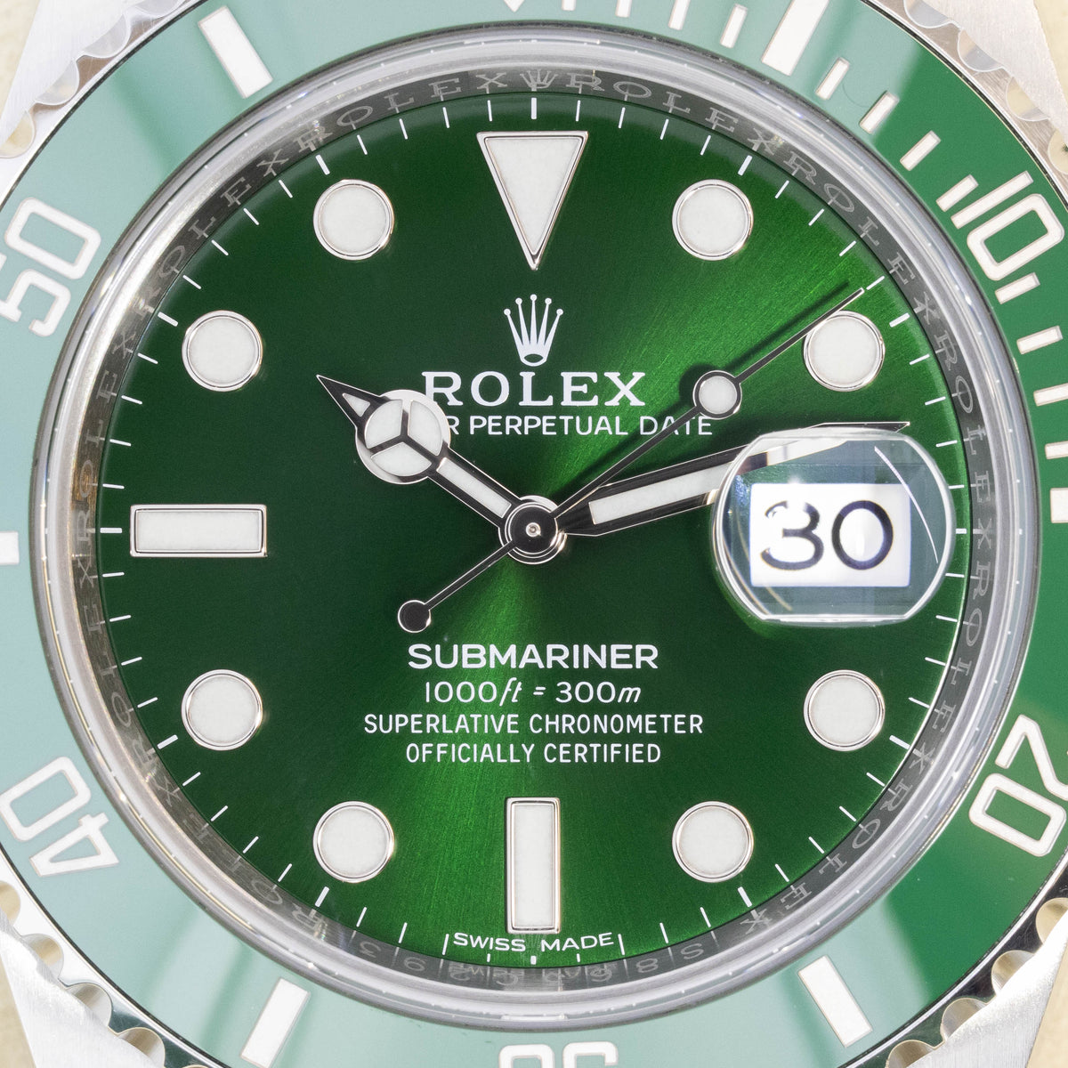 Rolex Submariner Date Hulk | Lc100 | Green Dial | Box and Papers | 2017 | 116610LV