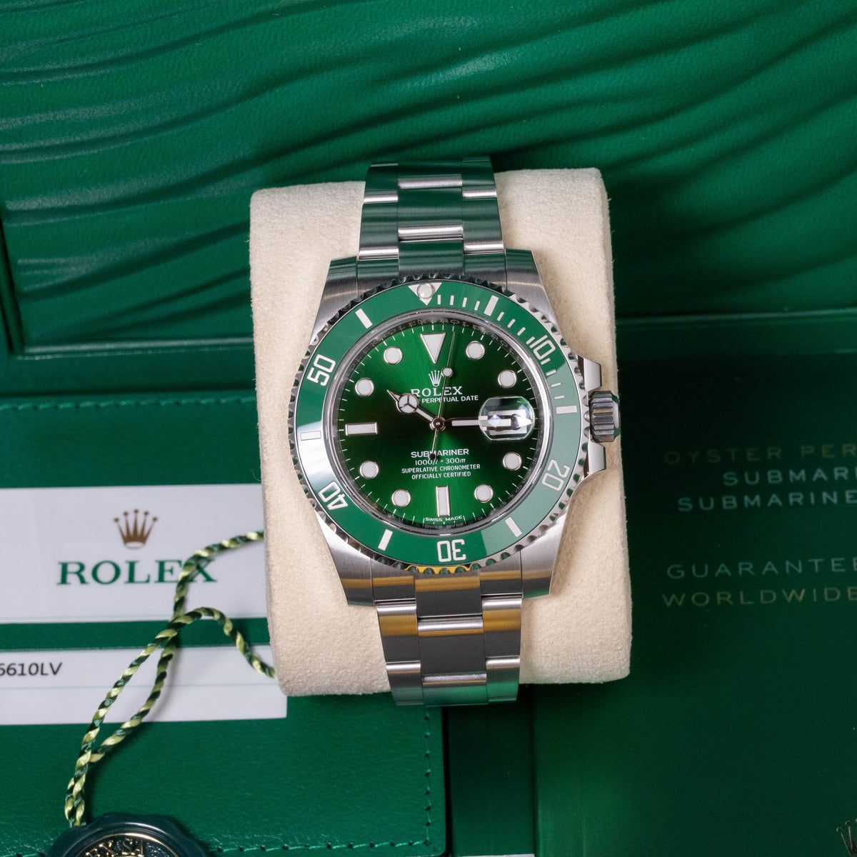 Rolex Submariner Date Hulk | Lc100 | Green Dial | Box and Papers | 2017 | 116610LV