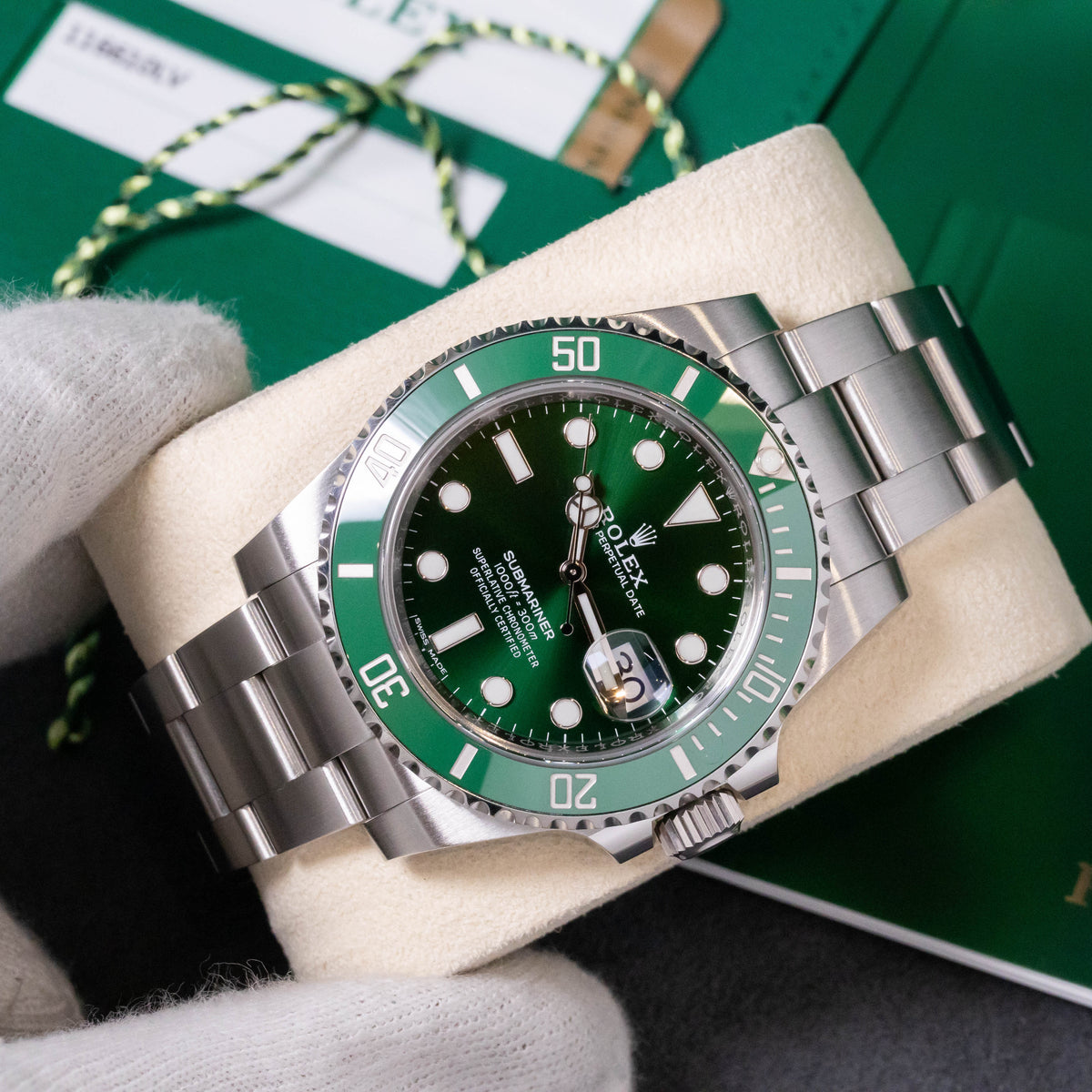 Rolex Submariner Date Hulk | Lc100 | Green Dial | Box and Papers | 2017 | 116610LV