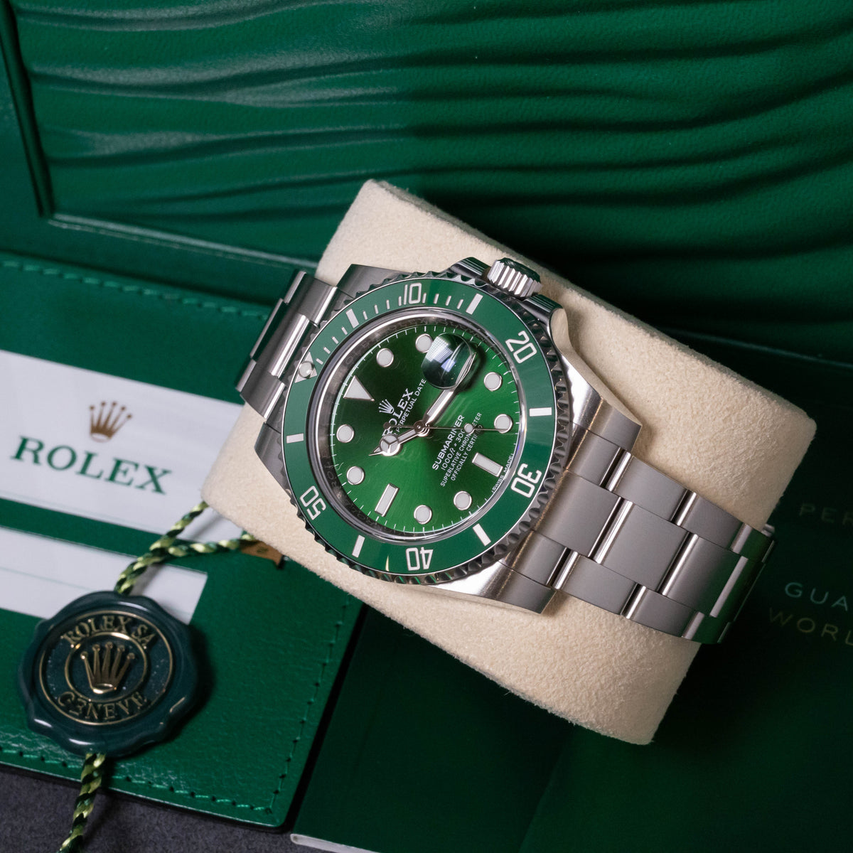 Rolex Submariner Date Hulk | Lc100 | Green Dial | Box and Papers | 2017 | 116610LV