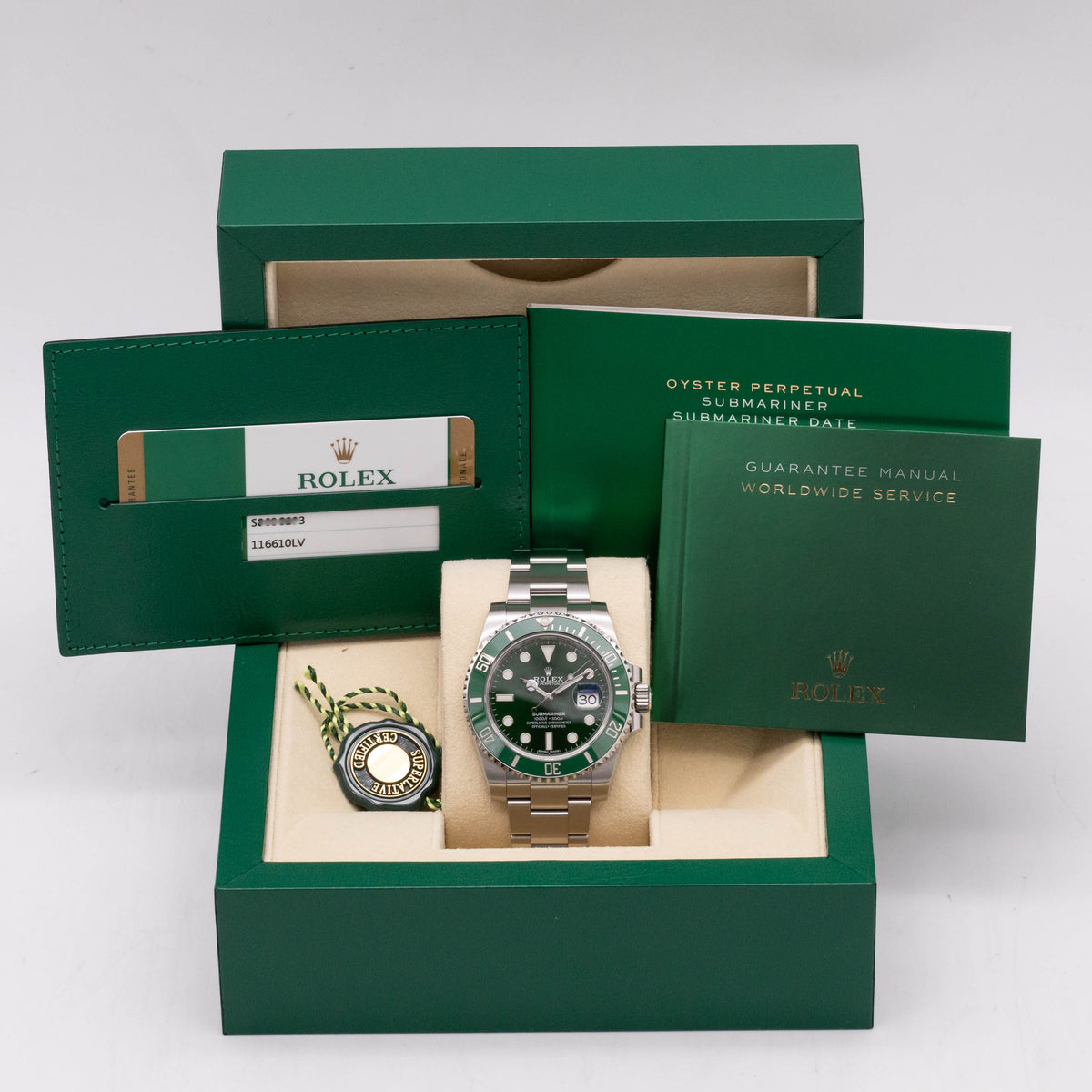 Rolex Submariner Date Hulk | Lc100 | Green Dial | Box and Papers | 2017 | 116610LV