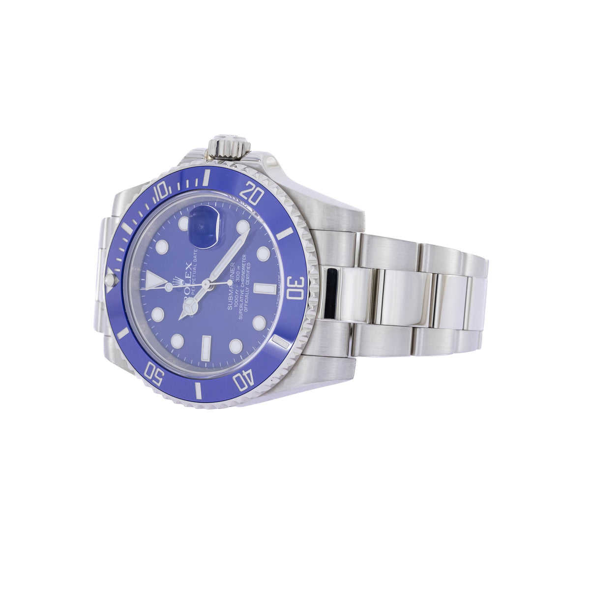 Rolex Submariner Date Smurf | 18kt Whitegold | Box and Papers | 2017