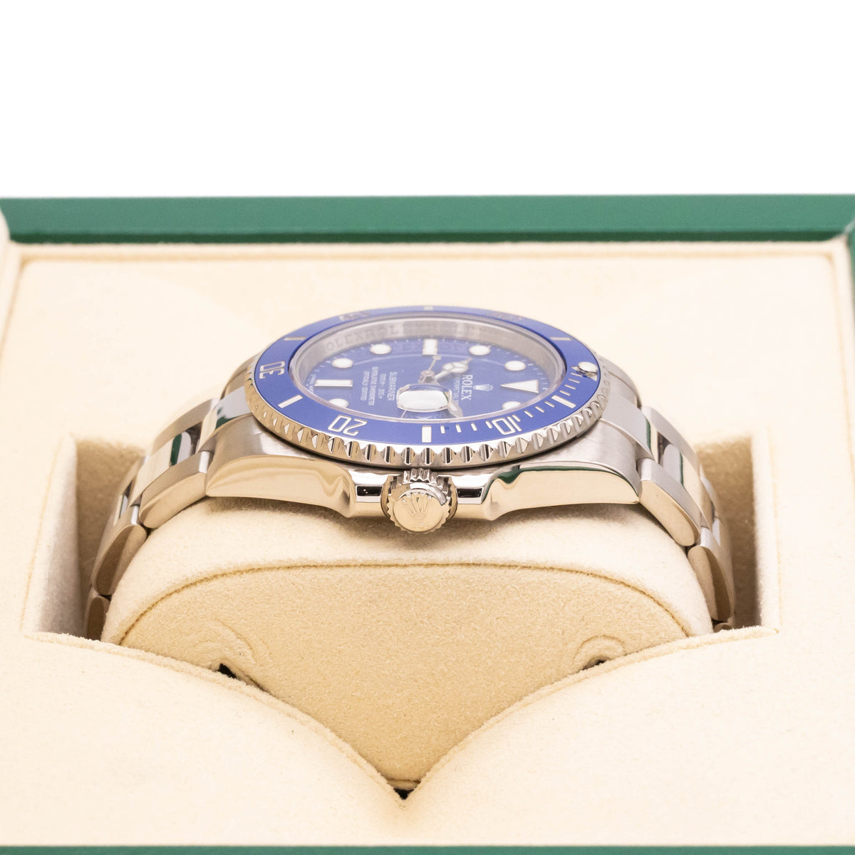 Rolex Submariner Date Smurf | 18kt Whitegold | Box and Papers | 2017