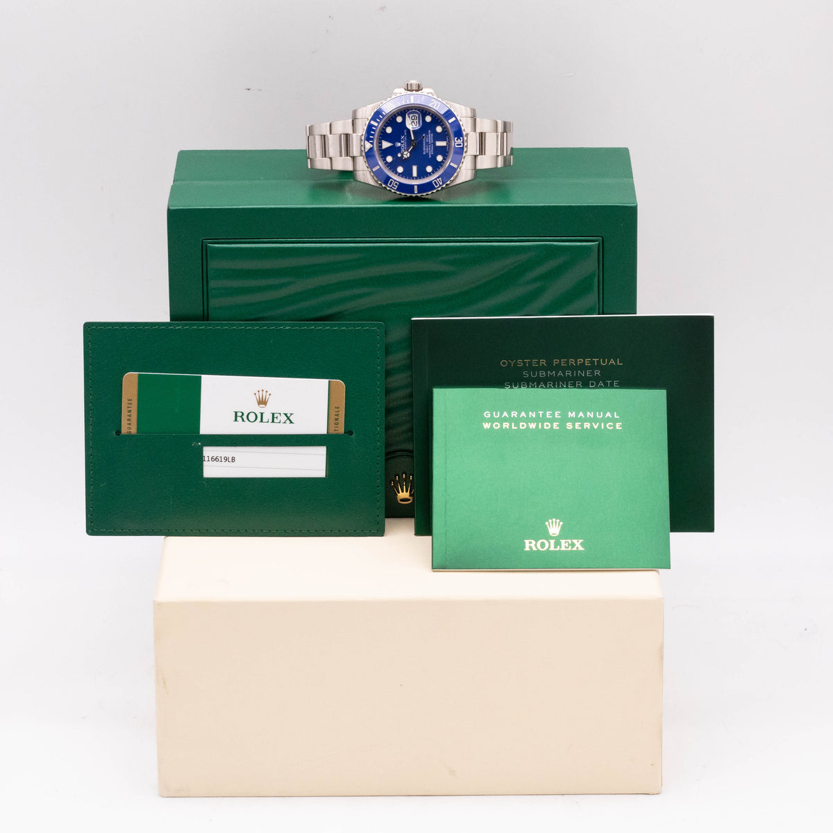 Rolex Submariner Date Smurf | 18kt Whitegold | Box and Papers | 2017