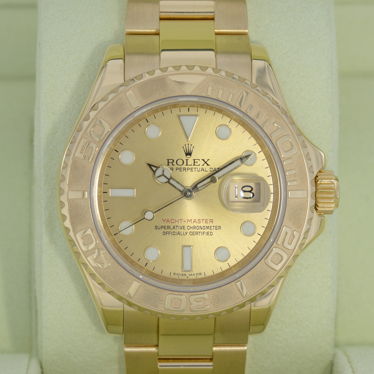 Rolex Yacht-Master 40 Oro amarillo de 18 quilates | Árbitro: 16628 | Esfera champán | Conjunto completo | 2008