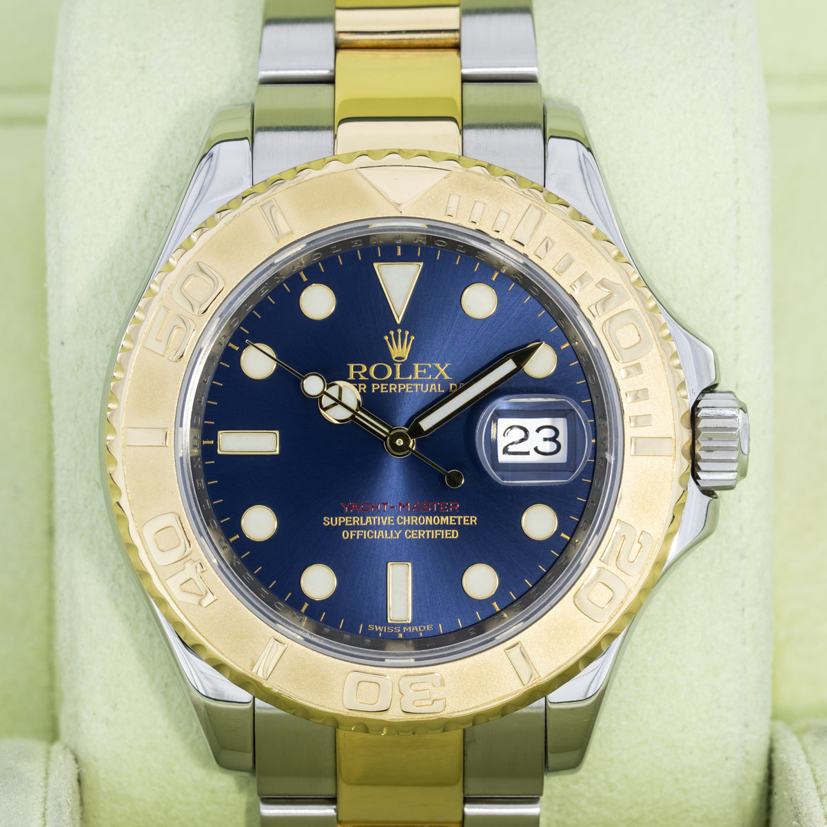 Rolex Yacht Master 40 Lc100 | Bicolores | Esfera azul Sundust | Caja y Papeles | 2015 | 16623