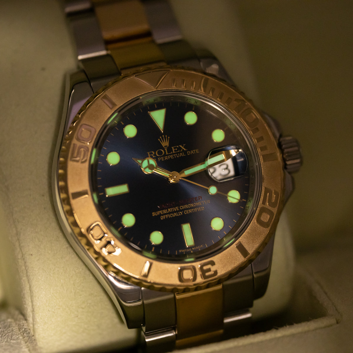 Rolex Yacht Master 40 Lc100 | Bicolor | Blue Sundust Dial | Box and Papers | 2015 | 16623