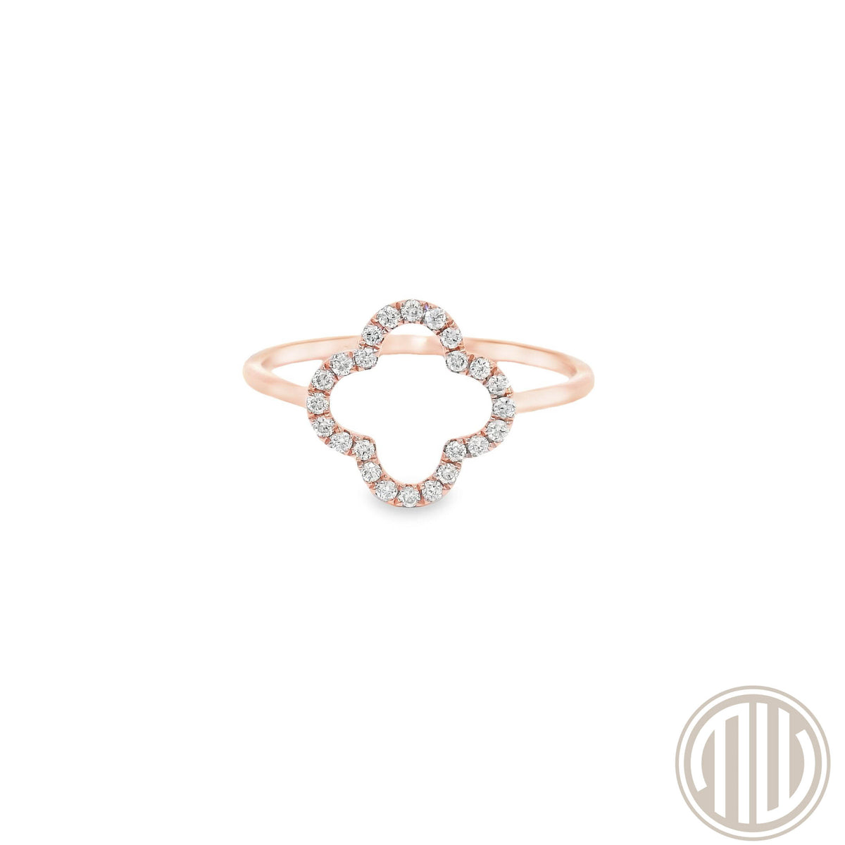 Diamant Ring "Kleeblatt" / 750 Roségold / 0.12ct