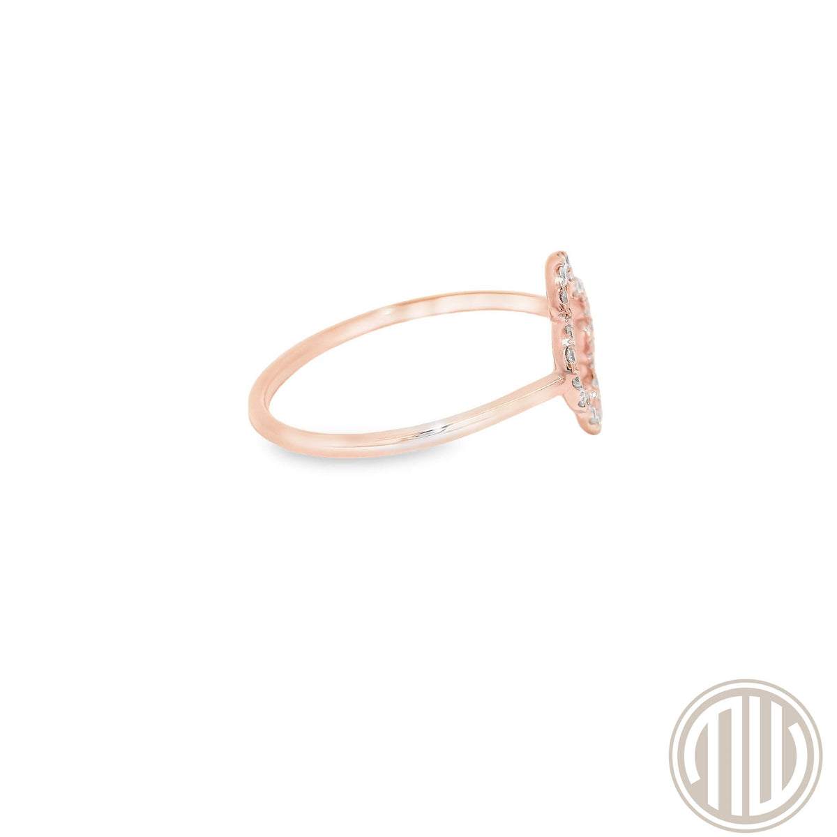 Diamant Ring "Kleeblatt" / 750 Roségold / 0.12ct