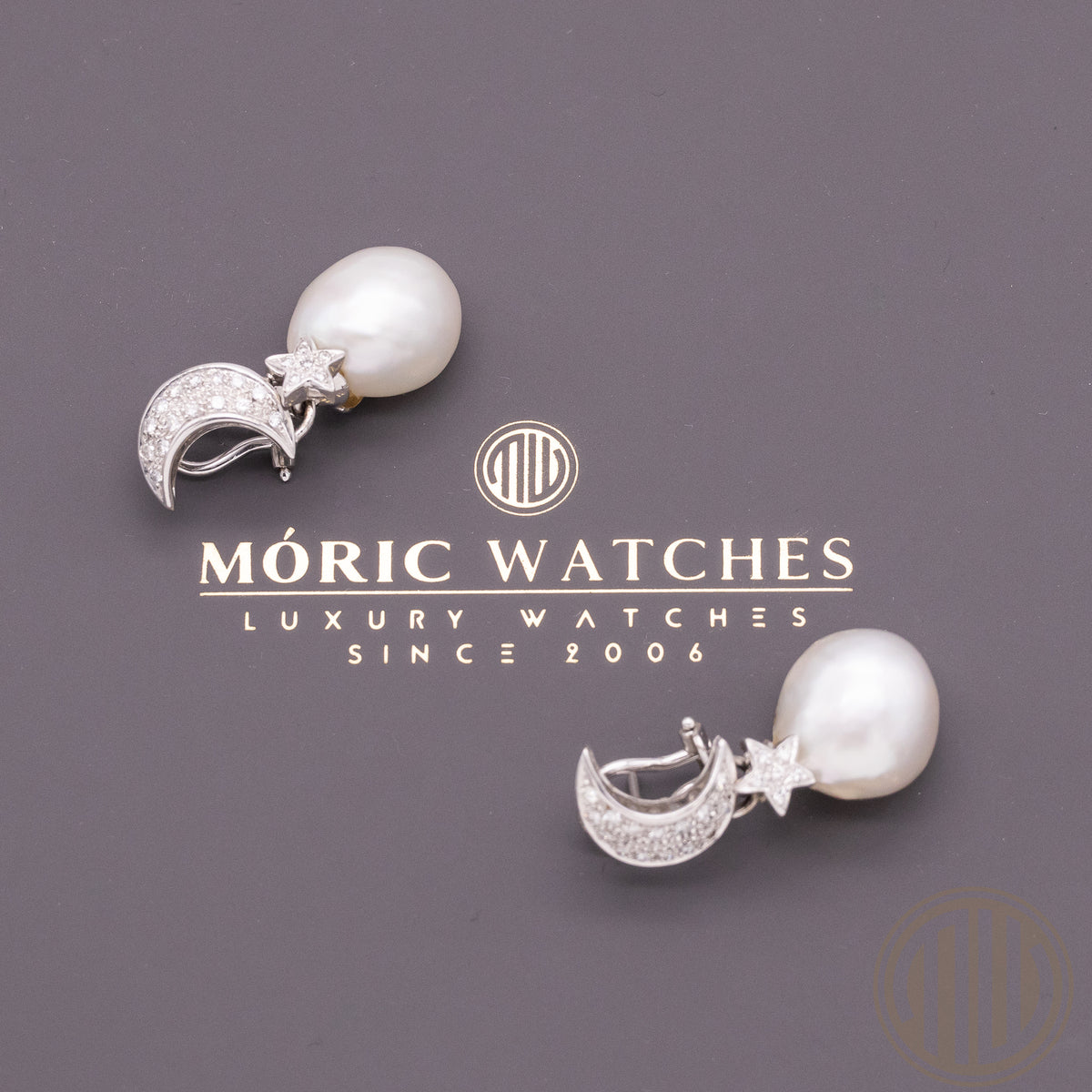 Diamant-Perlen Ohrclippaar