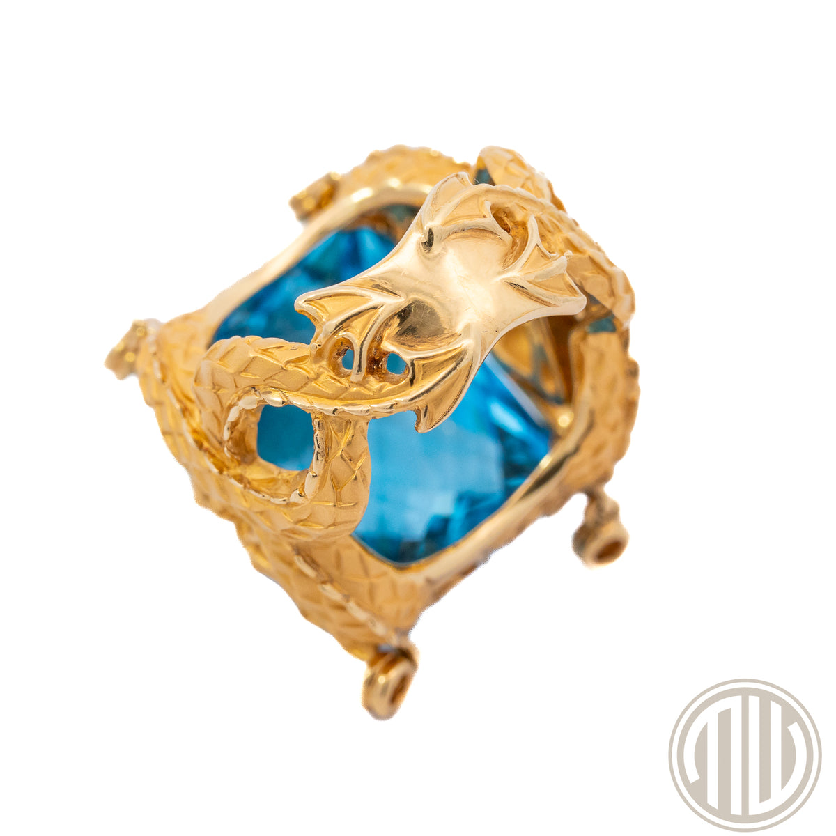 Carrera Y Carrera "Nanking" Ring | 18kt Yellowgold | Blauer Topaz