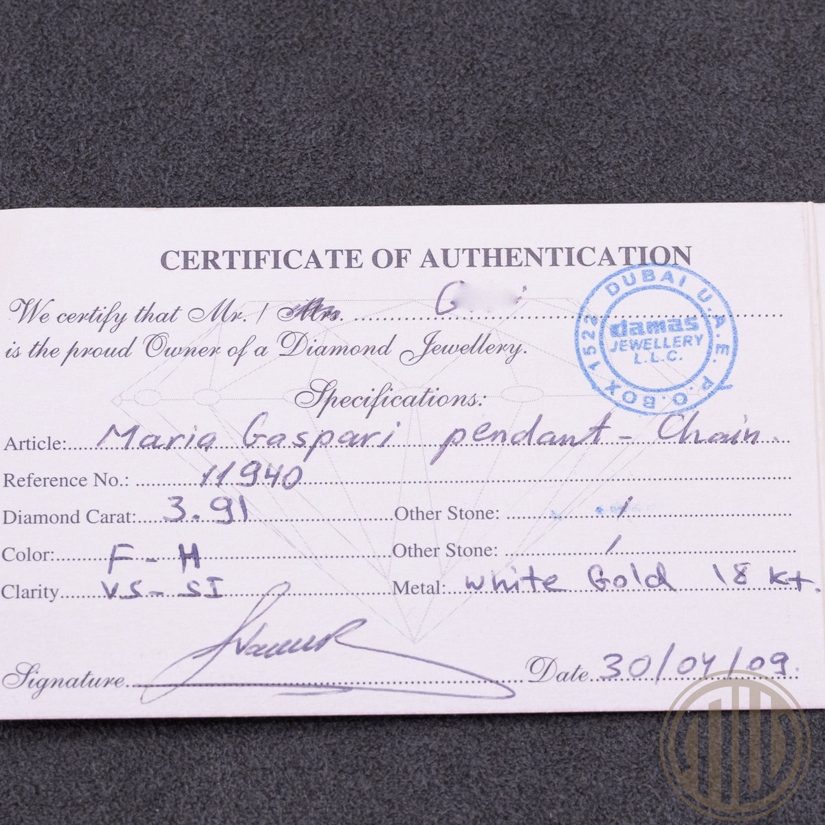 Maria Gaspari Necklace with Pendant | 18kt Whitegold | Diamonds | 3.91ct