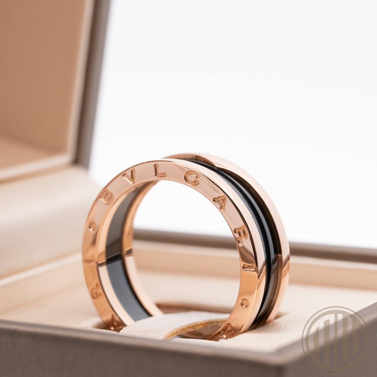 Bulgari B.Zero Black Ceramic Ring / 750 Rosegold