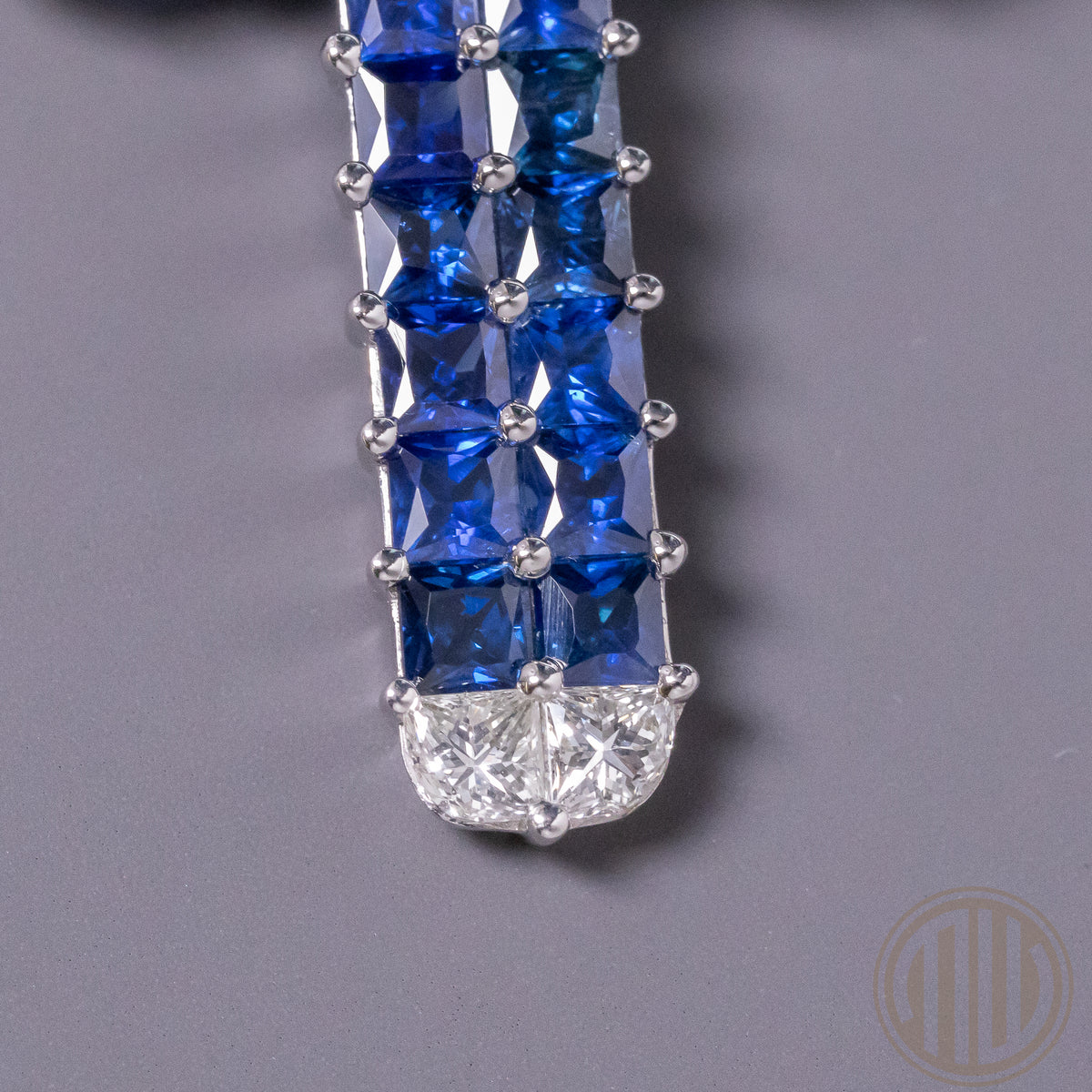 Saphir Diamant Kreuz Anhänger | 750 Weißgold