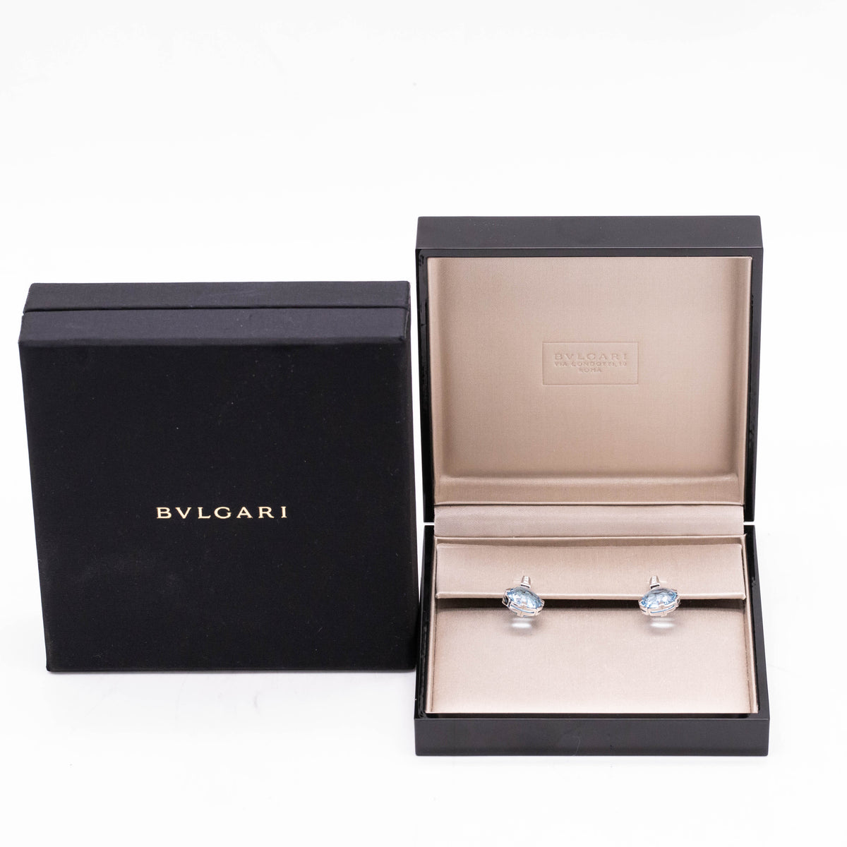 Bulgari Parentesi Cocktail Ohrringe | 750 Weißgold | Topaz | Diamonds