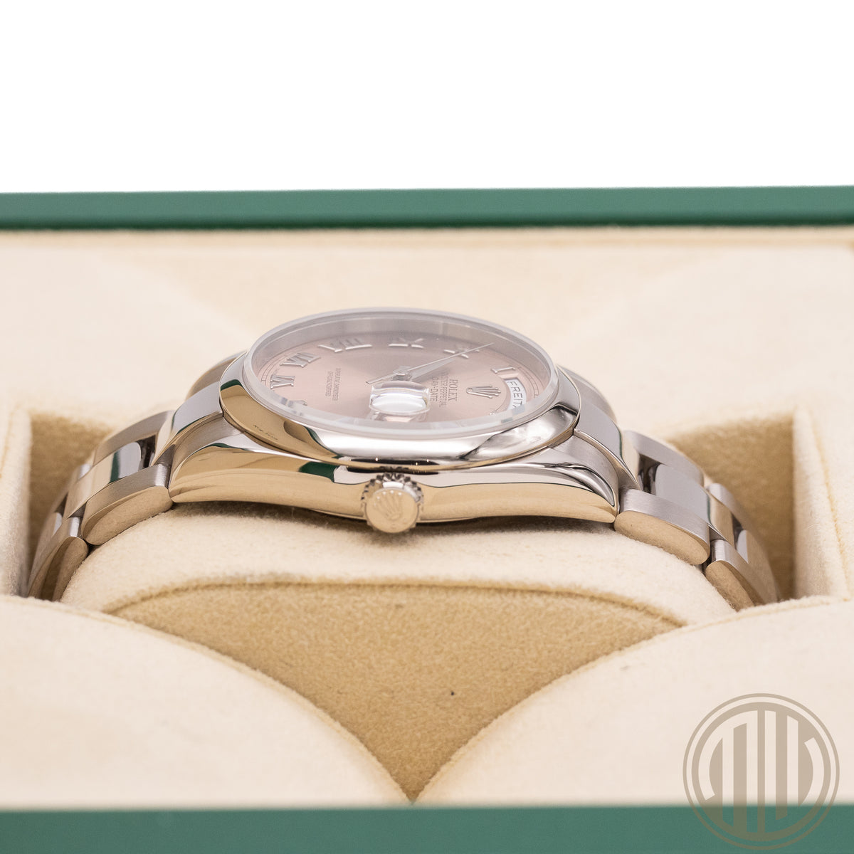 Rolex Day-Date 36 18kt Whitegold | Salmon Dial | Rolex Service Card | P-Series