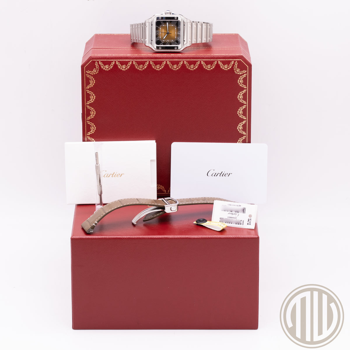 Cartier Santos Medium | Brown Dial | Stainless-Steel | Box and Papers | 2024 | Ref: WSSA0065