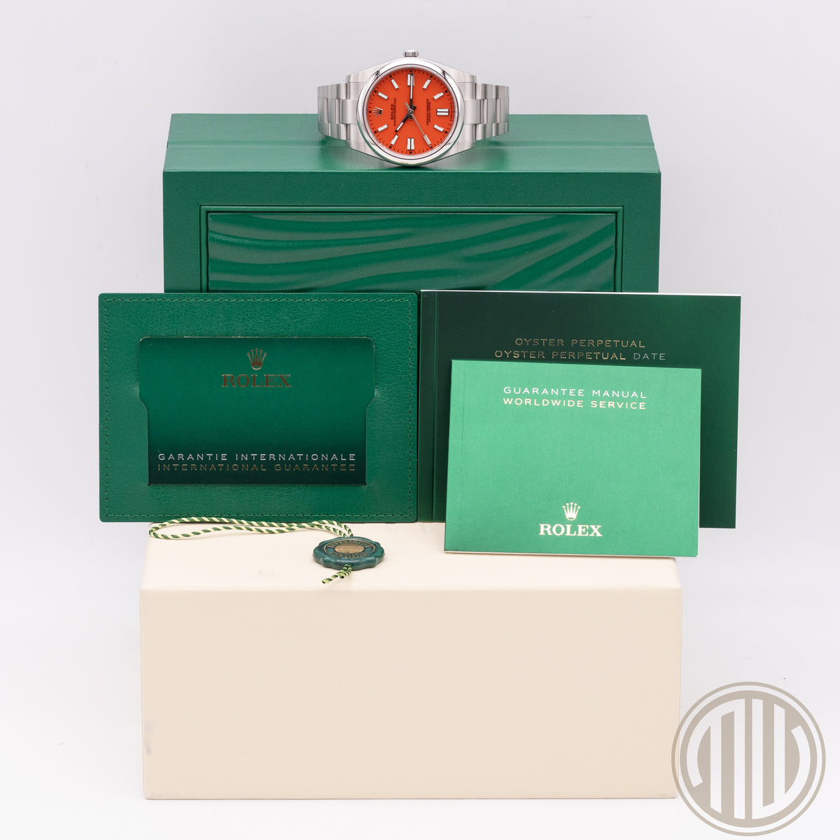 Rolex Oyster Perpetual 41 Red Coral Dial | New | Unworn | Box and Papers | 2021 | 124300