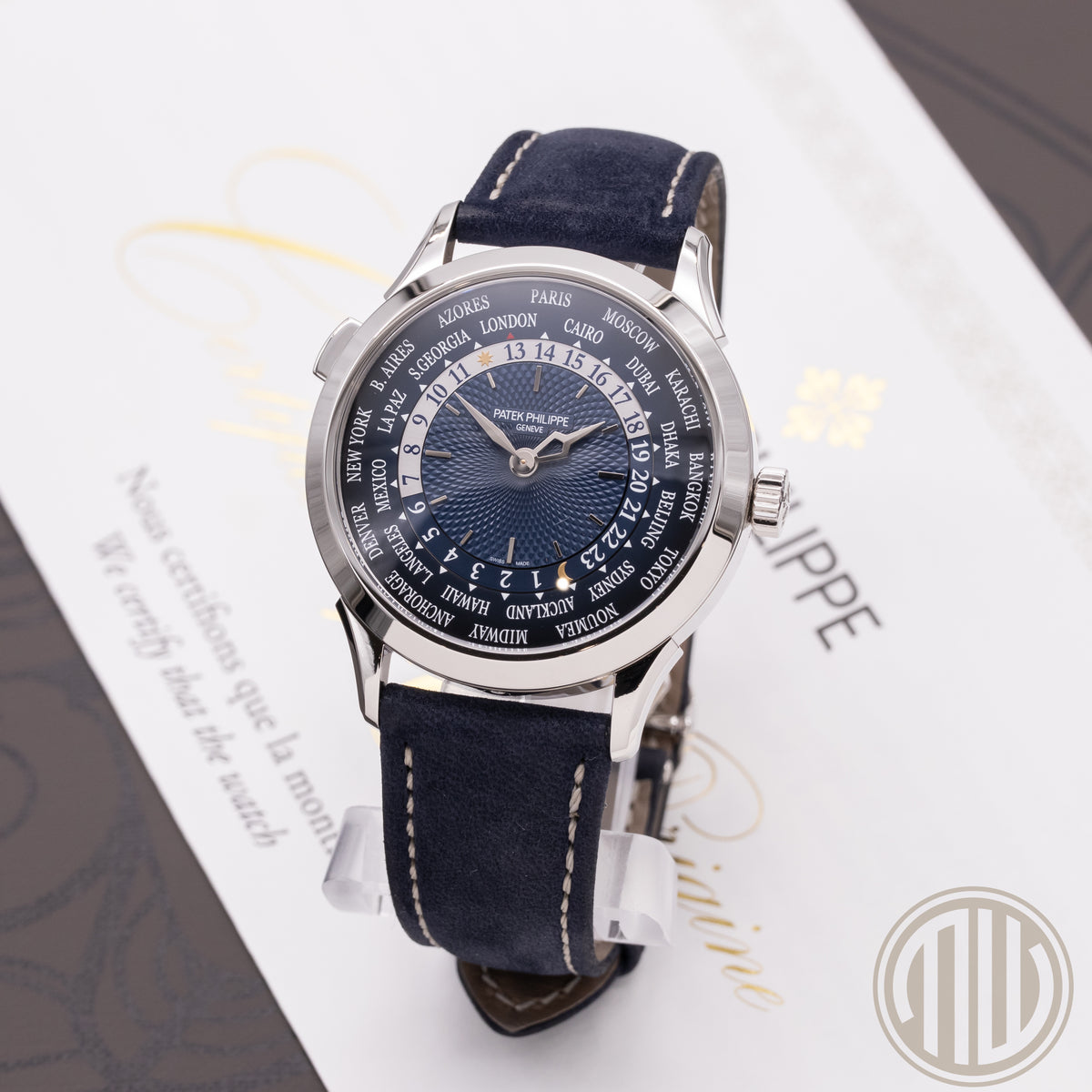 Patek Philippe World Time | 950 Platinum | Blue Dial | Fullset | 2023 | Ref: 5230P-001