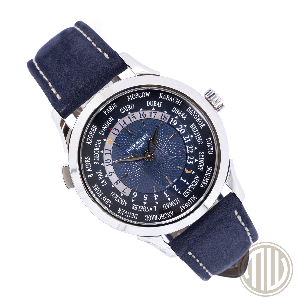 Patek Philippe World Time | 950 Platinum | Blue Dial | Fullset | 2023 | Ref: 5230P-001