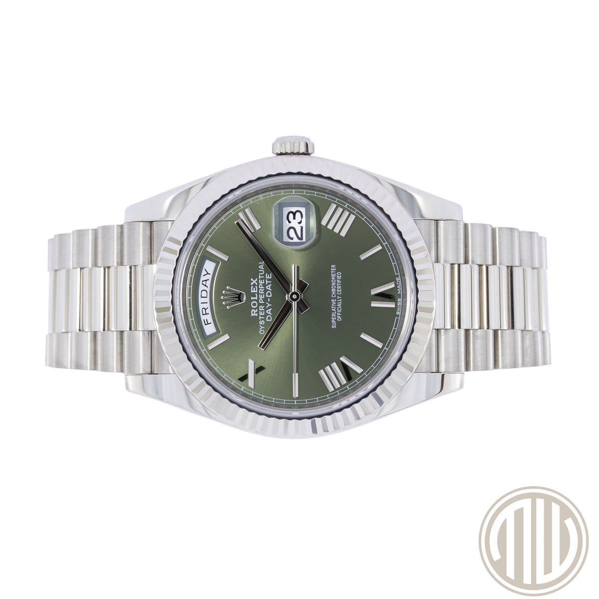 Rolex Day-Date 40 18ct Whitegold | Olive Dial | Box and Papers | 2018 | Ref: 228239